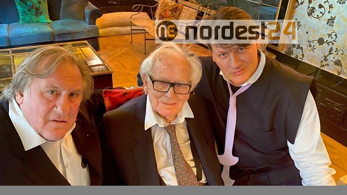 Pierre Cardin compie 98 anni e festeggia con Depardieu