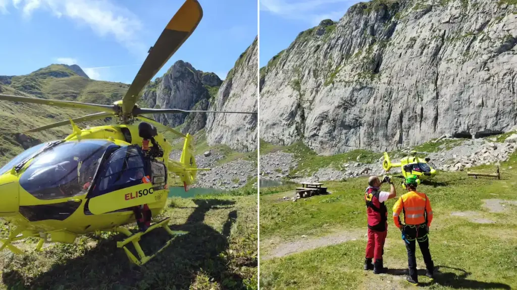 soccorso con l'elicottero un giovane a Paluzza