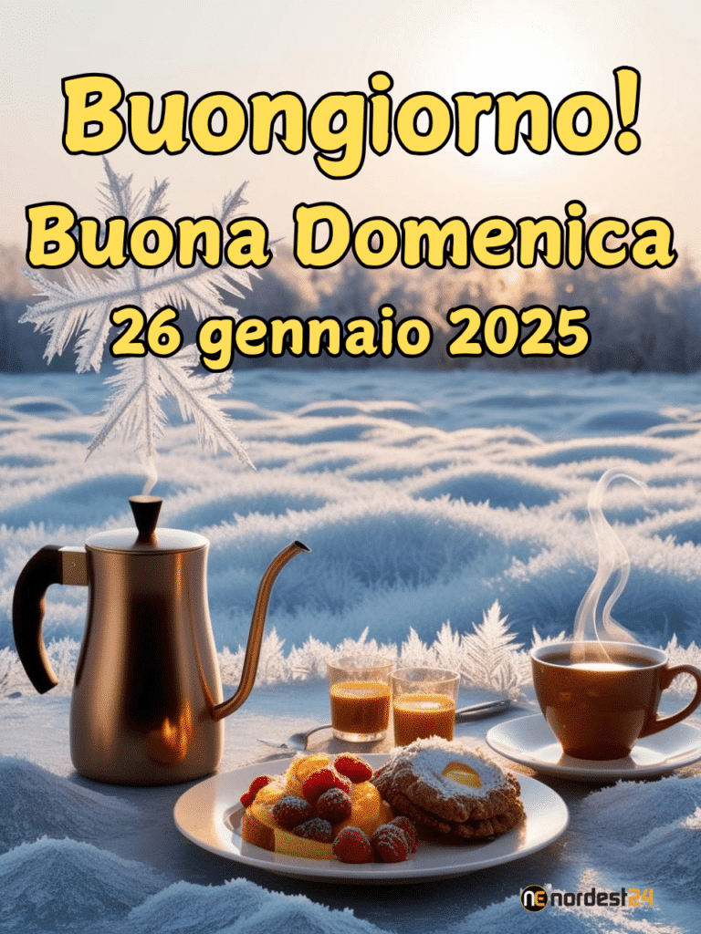 Immagini e frasi di Buongiorno e Buona Domenica del 26 Gennaio 2025