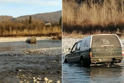 fuoristrada bloccato nel Piave