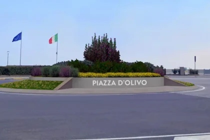 nuova rotatoria in Piazza Marcello D'Olivo