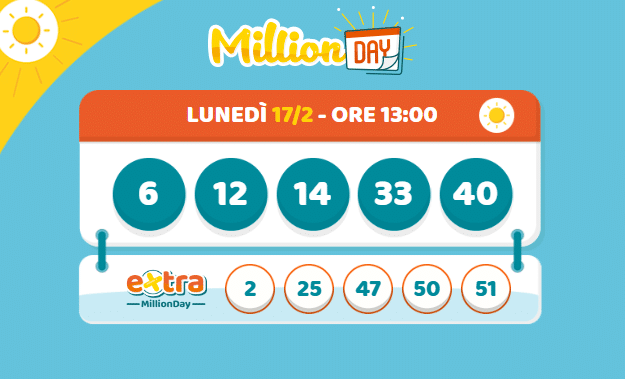 I numeri vincenti del Million Day e Million Day Extra oggi