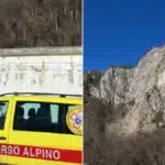 Frana sulla ferrata a Villa Santina