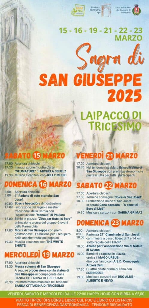 Sagra di San Giuseppe 2025 a Laipacco di Tricesimo (UD): ecco il programma completo