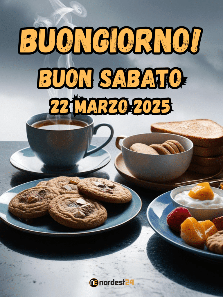 immagine di buongiorno e buon sabato 22 Marzo 2025