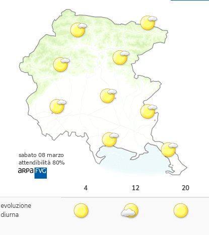 Previsioni per il Friuli Venezia Giulia