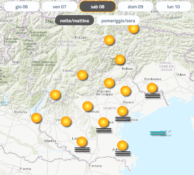 Previsioni per il Veneto