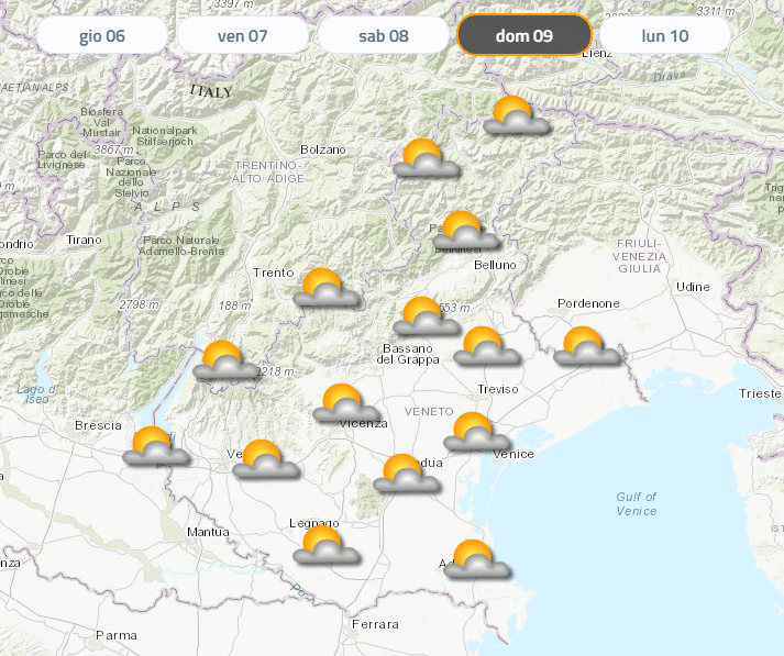 Previsioni per il Veneto