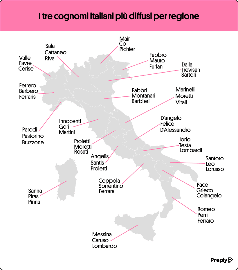 Ecco i cognomi più diffusi